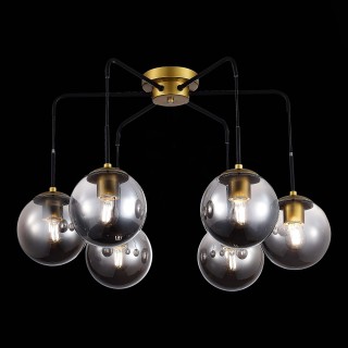 SLE1097-302-06 Люстра потолочная Матовое золото/Дымчатый E27 6*60W SCORZE-foto4