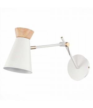 SLE1252-501-01 Бра Белый, Золотистый/Белый, Дерево E27 1*60W ALFEO-foto2