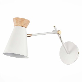 SLE1252-501-01 Бра Белый, Золотистый/Белый, Дерево E27 1*60W ALFEO-foto2