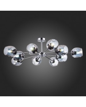 SLE155402-10 Люстра потолочная Хром/Дымчатый E27 10*60W PALLO-foto7