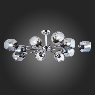 SLE155402-10 Люстра потолочная Хром/Дымчатый E27 10*60W PALLO-foto7