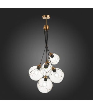 SLE103103-06 Светильник подвесной Золотистый/Прозрачный E27 6*60W SATTURO-foto5