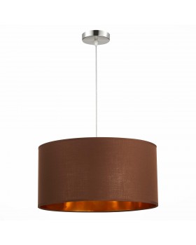 SLE300593-01 Светильник подвесной Никель/Золотистый, Коричневый E27 1*40W BRESCIA-foto4