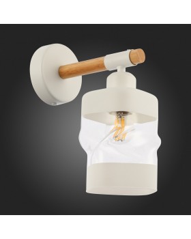 SLE114501-01 Светильник настенный Белый, Светлое дерево/Белый, Прозрачный E27 1*60W ABIRITTO-foto4