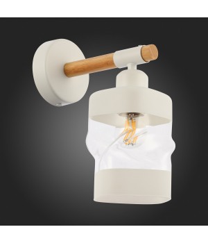 SLE114501-01 Светильник настенный Белый, Светлое дерево/Белый, Прозрачный E27 1*60W ABIRITTO-foto4