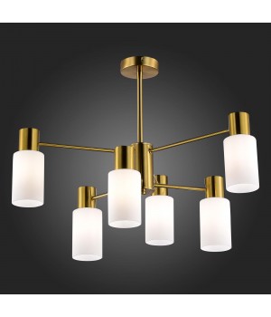 SLE1139-302-06 Люстра потолочная Латунь/Белый E14 6*60W GESSI-foto5