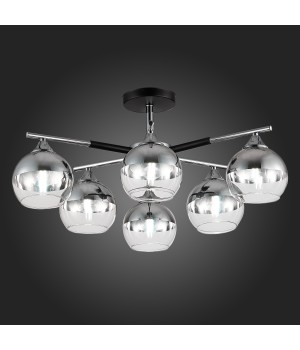 SLE106502-06 Светильник потолочный Черный, Хром/Хром, Прозрачный E27 6*60W GOCIA-foto5
