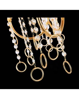 SL1138.203.06 Люстра подвесная Французское золото/Бежевый, Прозрачный E14 6*40W MEDDO-foto6