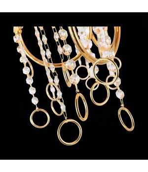 SL1138.203.06 Люстра подвесная Французское золото/Бежевый, Прозрачный E14 6*40W MEDDO-foto6