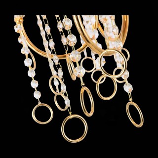 SL1138.203.06 Люстра подвесная Французское золото/Бежевый, Прозрачный E14 6*40W MEDDO-foto6