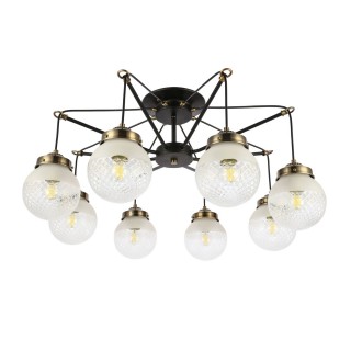 SLE110302-08 Светильник подвесной Черный, Бронза/Прозрачный, Белый E27 8*60W STRICCE-foto2