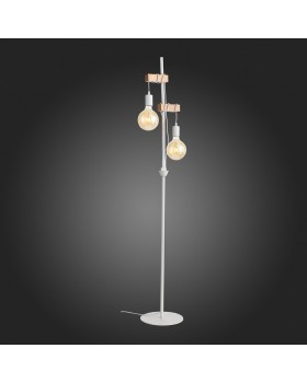 SL1142.505.01 Торшер Белый, Светлое дерево E27 2*60W BAGETTI-foto9