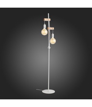 SL1142.505.01 Торшер Белый, Светлое дерево E27 2*60W BAGETTI-foto9