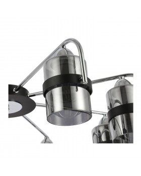 SLE102002-08 Люстра потолочная Черный, Хром/Дымчатый E27 8*40W FIUMO-foto3