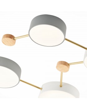 SLE600102-08 Светильник потолочный Золотистый, Светлое дерево/Белый, Серый LED 8*16,5W 4000K DOSSENA-foto4