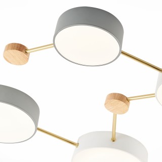 SLE600102-08 Светильник потолочный Золотистый, Светлое дерево/Белый, Серый LED 8*16,5W 4000K DOSSENA-foto4