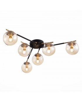 SLE106902-06 Люстра потолочная Черный/Янтарный E14 6*40W LITERNO-foto3