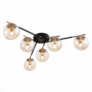 SLE106902-06 Люстра потолочная Черный/Янтарный E14 6*40W LITERNO-foto3