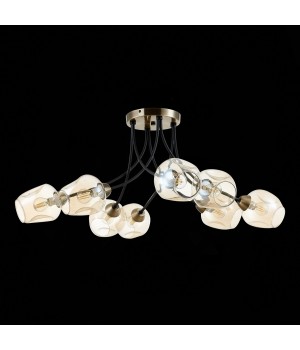 SLE205302-08 Светильник потолочный Бронза, Черный/Янтарный E14 8*40W BESANO-foto5