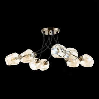 SLE205302-08 Светильник потолочный Бронза, Черный/Янтарный E14 8*40W BESANO-foto5