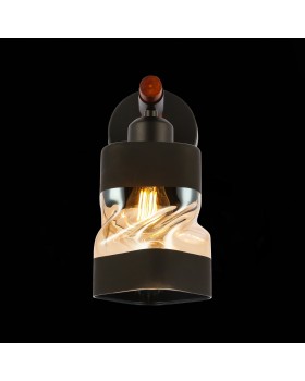 SLE114401-01 Светильник настенный Черный, Темное дерево/Черный, Прозрачный, Янтарный E27 1*60W ABIRITTO-foto6