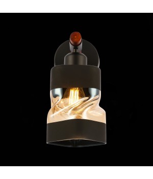 SLE114401-01 Светильник настенный Черный, Темное дерево/Черный, Прозрачный, Янтарный E27 1*60W ABIRITTO-foto6