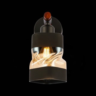 SLE114401-01 Светильник настенный Черный, Темное дерево/Черный, Прозрачный, Янтарный E27 1*60W ABIRITTO-foto6