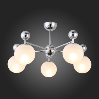 SLE106102-05 Люстра потолочная Хром/Белый E27 5*60W PECHIO-foto7