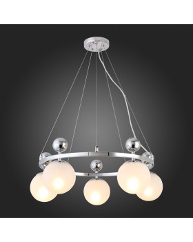 SLE106103-05 Люстра подвесная Хром/Белый E27 5*60W PECHIO-foto7