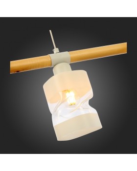 SLE114503-03 Светильник подвесной Белый, Светлое дерево/Белый, Прозрачный E27 3*60W ABIRITTO-foto9