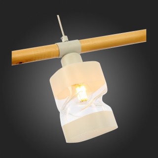 SLE114503-03 Светильник подвесной Белый, Светлое дерево/Белый, Прозрачный E27 3*60W ABIRITTO-foto9