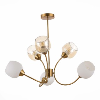 SLE1136-302-06 Люстра потолочная Латунь/Белый, Коньячный E27 6*60W TRATTI-foto2