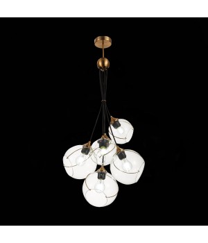 SLE103103-06 Светильник подвесной Золотистый/Прозрачный E27 6*60W SATTURO-foto7