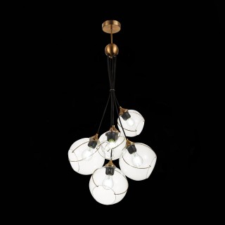 SLE103103-06 Светильник подвесной Золотистый/Прозрачный E27 6*60W SATTURO-foto7