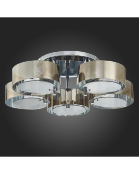 SL483.702.05 Люстра потолочная Хром/Дымчатый E27 5*40W FORESTA-foto8