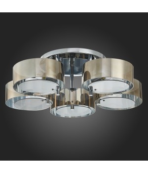 SL483.702.05 Люстра потолочная Хром/Дымчатый E27 5*40W FORESTA-foto8