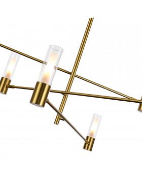SL1239.303.06 Люстра потолочная ST-Luce Латунь/Белый, Прозрачный G9 6*5W 4000K VITRA-foto3