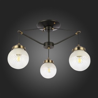 SLE110302-03 Светильник подвесной Черный, Бронза/Прозрачный, Белый E27 3*60W STRICCE-foto8