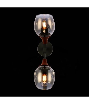 SLE113401-02 Светильник настенный Серый, Темное дерево/Зеркальный E27 2*60W CIOTOLLA-foto5