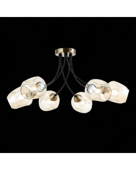 SLE205302-06 Светильник потолочный Бронза, Черный/Янтарный E14 6*40W BESANO-foto4