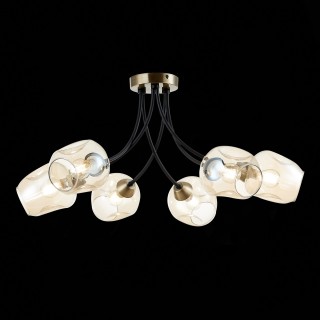 SLE205302-06 Светильник потолочный Бронза, Черный/Янтарный E14 6*40W BESANO-foto4