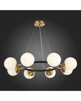 SLE220403-08 Люстра подвесная Черный, Латунь/Белый E27 8*60W FORLI-foto6