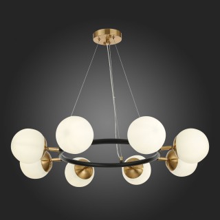 SLE220403-08 Люстра подвесная Черный, Латунь/Белый E27 8*60W FORLI-foto6