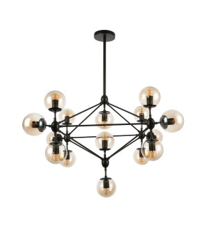 SLE154903-15 Люстра подвесная Черный/Янтарный E27 15*40W LACOTTA-foto2