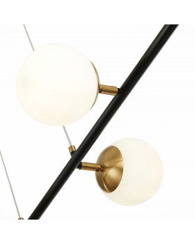 SLE220403-06 Люстра подвесная Черный, Латунь/Белый E27 6*60W FORLI-foto4