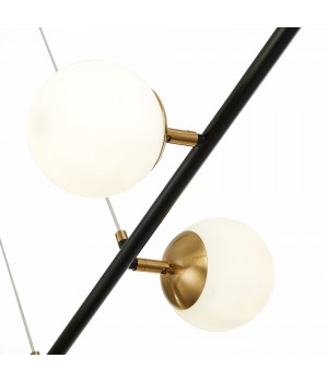 SLE220403-06 Люстра подвесная Черный, Латунь/Белый E27 6*60W FORLI-foto4