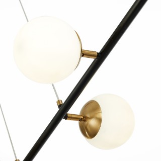 SLE220403-06 Люстра подвесная Черный, Латунь/Белый E27 6*60W FORLI-foto4