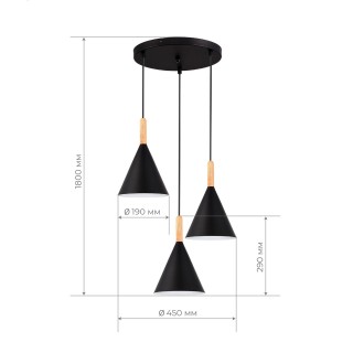SLE1255-423-03 Светильник подвесной Черный/Черный E27 3*40W ARKET-foto4