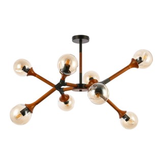 SLE109402-08 Люстра потолочная Черный, Темное дерево/Прозрачный, Янтарный E27 8*60W RAQUEL-foto2