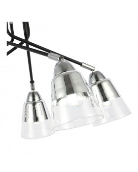 SLE102902-05 Люстра потолочная Черный, Хром/Прозрачный E27 5*40W LIRINO-foto3